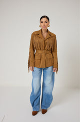 Giacca in ecosuede frange FEDERICA BI