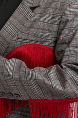 Blazer principe di Galles frange rosse FEDERICA BI