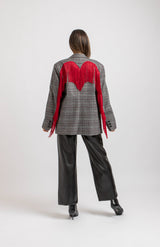 Blazer principe di Galles frange rosse FEDERICA BI