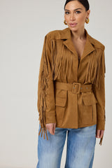 Giacca in ecosuede frange FEDERICA BI