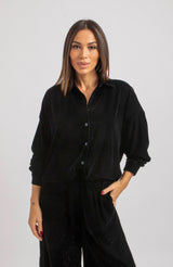Completo in velluto nero FEDERICA BI