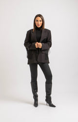 Blazer nero frange FEDERICA BI