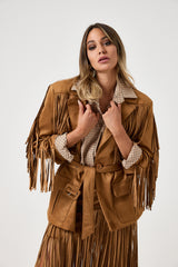 Giacca in suede biscotto FEDERICA BI