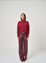 Pantalone bordeaux in ecopelle FEDERICA BI
