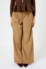 Pantalone palazzo in velluto FEDERICA BI