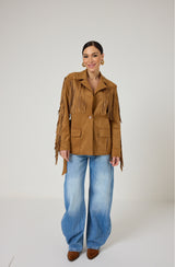 Giacca in ecosuede frange FEDERICA BI