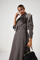 Abito a quadri spilla fiore FEDERICA BI