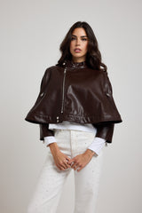 ACQUISTA IL TOTAL LOOK: Giacca in pelle, camicia in chiffon e denim balloon