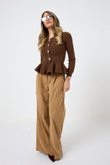 Pantalone palazzo in velluto FEDERICA BI