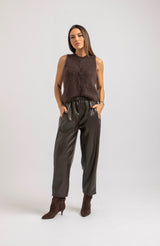 Pantalone in ecopelle moro FEDERICA BI