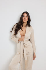 Tailleur in raso beige FEDERICA BI