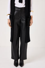 Pantalone nero in ecopelle FEDERICA BI
