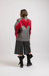 Blazer principe di Galles frange rosse FEDERICA BI