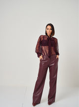 Pantalone bordeaux in ecopelle FEDERICA BI