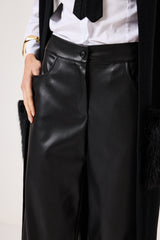 Pantalone nero in ecopelle FEDERICA BI