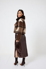 Giacca tartan marrone FEDERICA BI