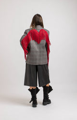 Blazer principe di Galles frange rosse FEDERICA BI