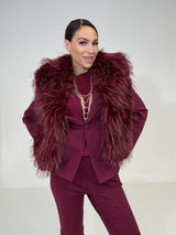 Pantalone in punto milano bordeaux FEDERICA BI