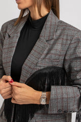 Blazer principe di Galles frange nere FEDERICA BI