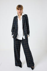 Blazer tartan blu notte FEDERICA BI