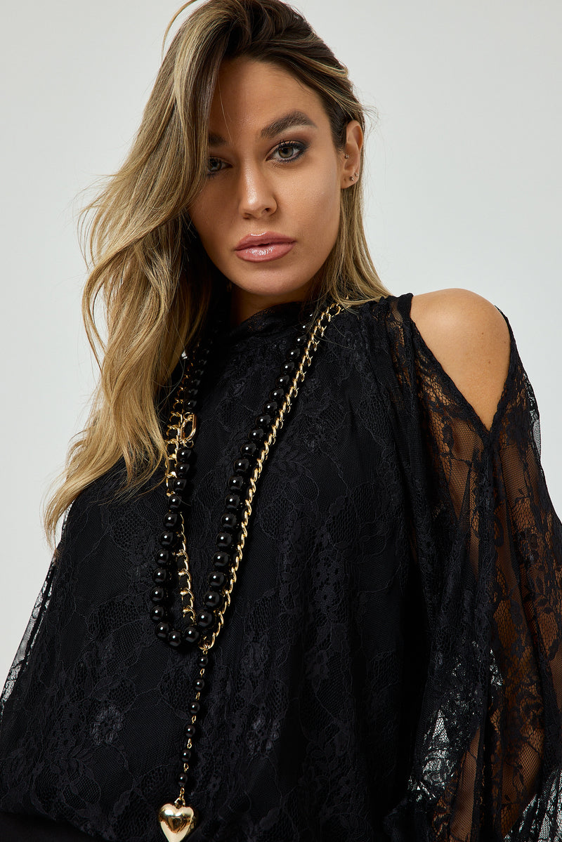 Camicia nera in pizzo FEDERICA BI