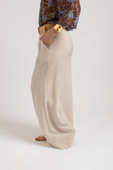 Pantalone in viscosa beige light FEDERICA BI