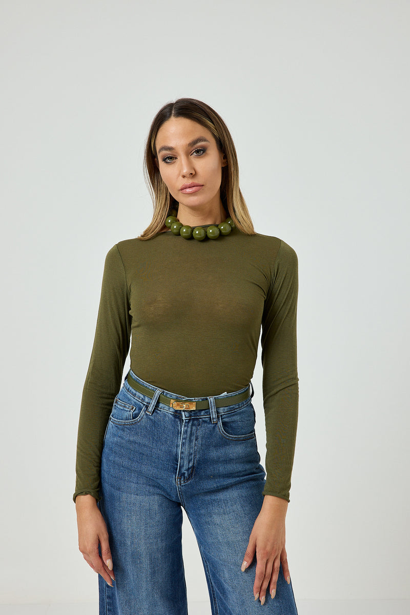 Maglia misto cachemire verde FEDERICA BI