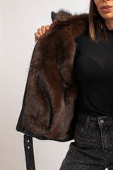 Gilet in pelle ed ecovisone FEDERICA BI