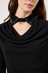 Abito nero colletto gioiello FEDERICA BI