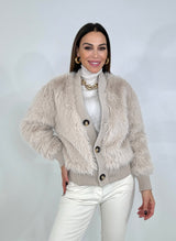 Giacca in ecopelliccia SOFY beige FEDERICA BI