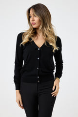 Cardigan nero in lana FEDERICA BI