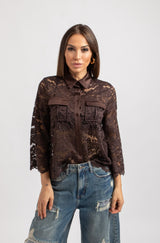 Camicia in pizzo FEDERICA BI caffè