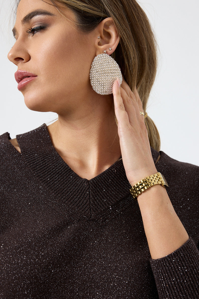 Maglia cut out lurex FEDERICA BI ( più colori )