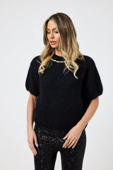 Pantalone nero in paillettes FEDERICA BI