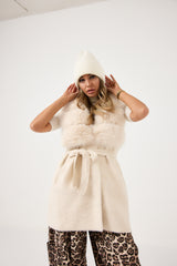 Gilet burro in ciniglia ed ecopelliccia FEDERICA BI