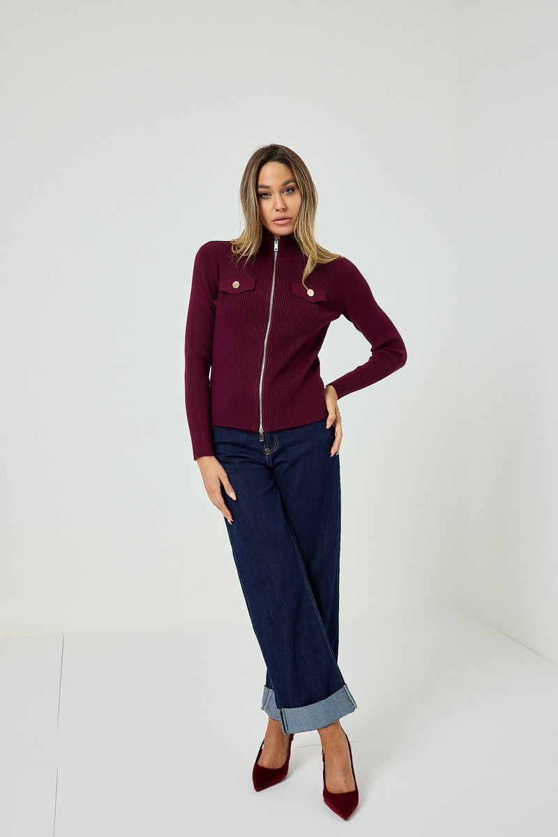 Cardigan zip FEDERICA BI ( vari colori )