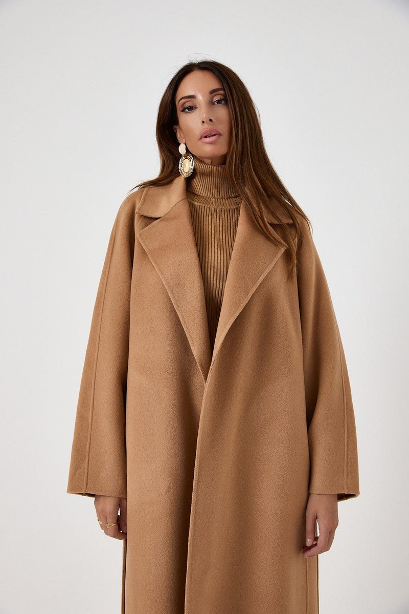 Cappotto camel cachemire e lana FEDERICA BI