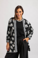 Cardigan animalier grigio FEDERICA BI