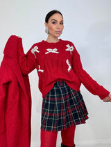 Gonna tartan rosso blu FEDERICA BI