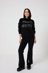 Pantalone nero in maglia FEDERICA BI