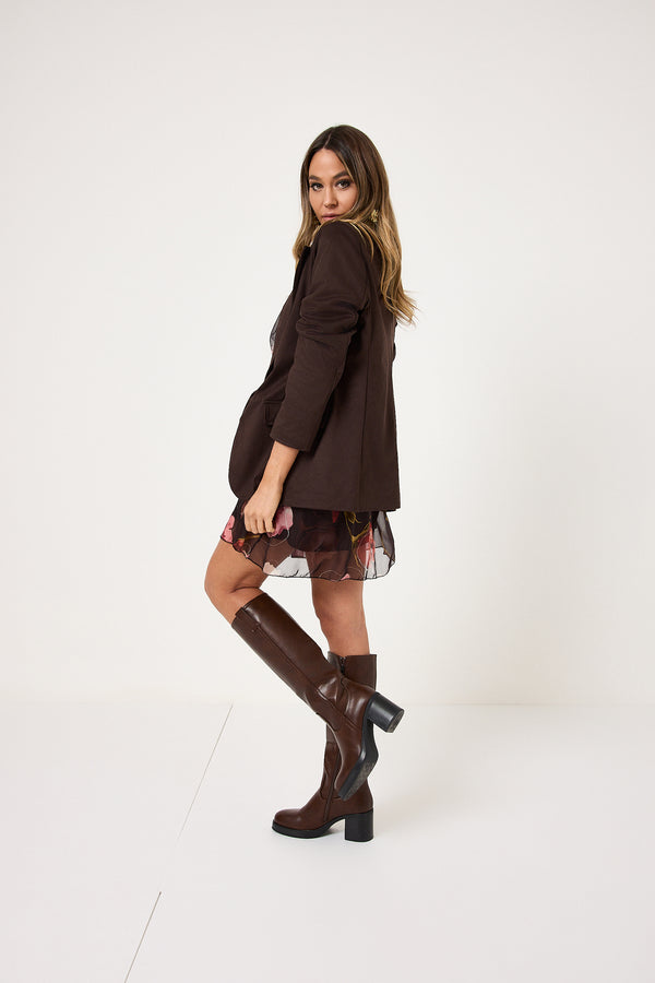 Blazer suede marrone FEDERICA BI