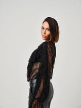 Camicia nera in pizzo volant FEDERICA BI