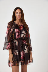 Abito in chiffon fantasia moro FEDERICA BI