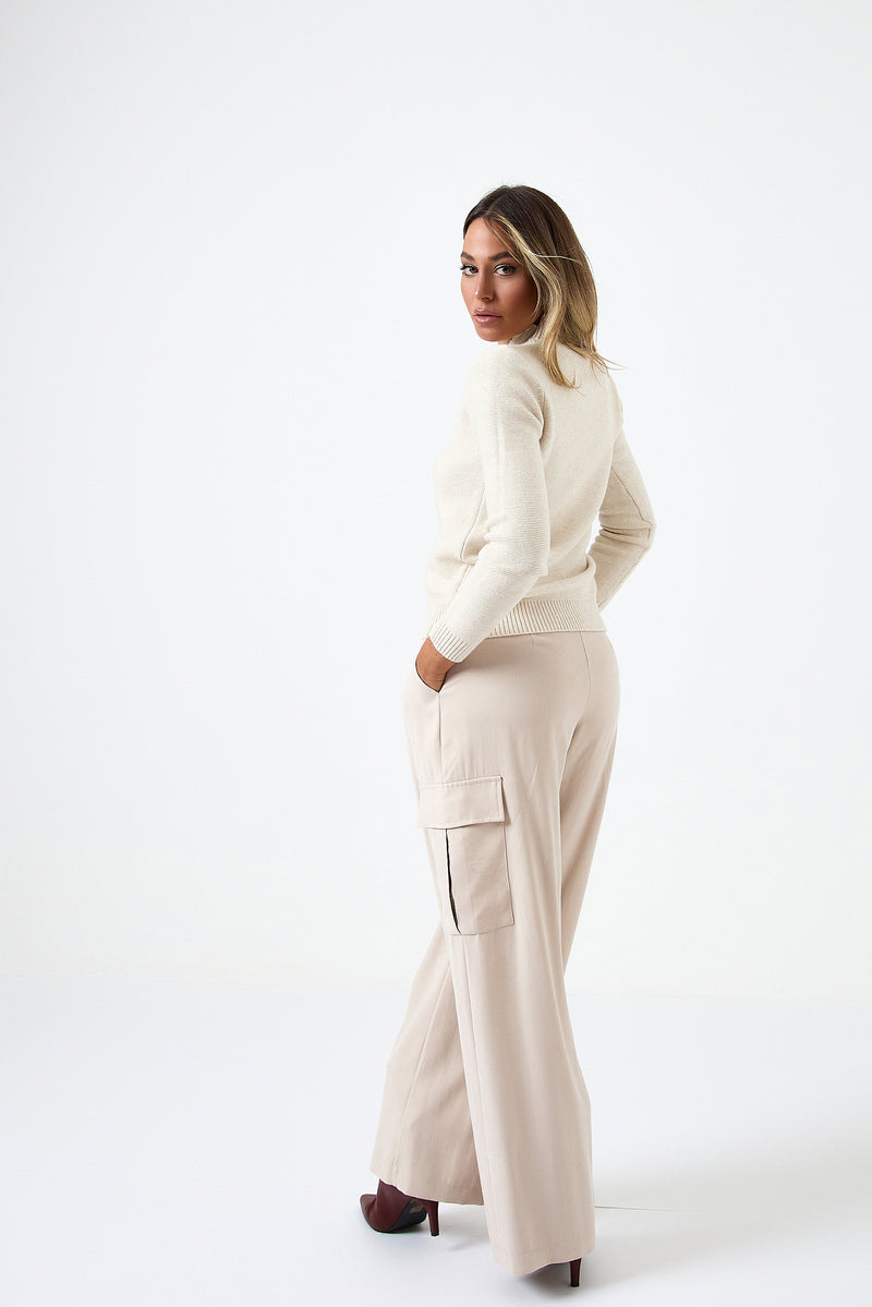 Pantalone cargo beige FEDERICA BI