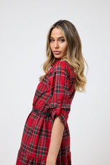Abito tartan rosso FEDERICA BI