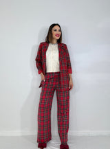 Pantalone tartan rosso FEDERICA BI