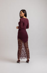 Gonna tricot e pizzo chantilly FEDERICA BI