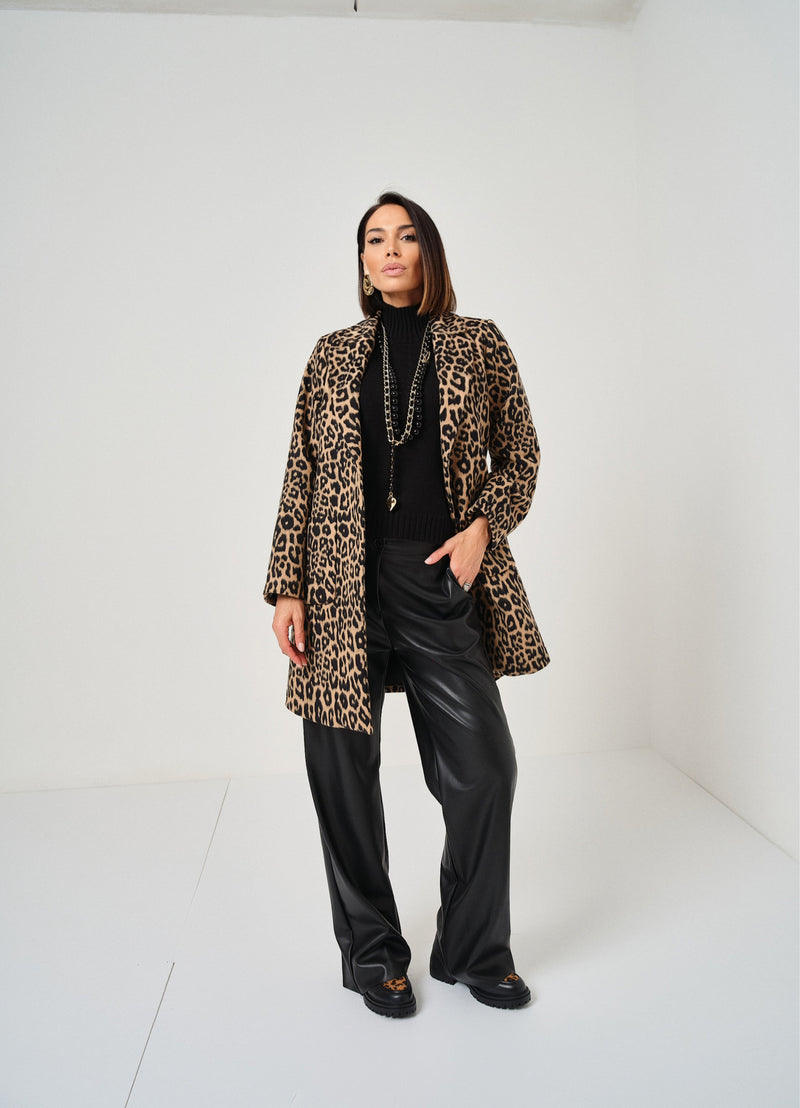 Pantalone nero in ecopelle FEDERICA BI