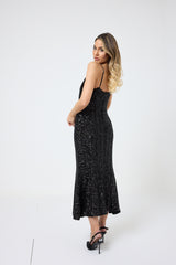 Abito nero in paillettes FEDERICA BI