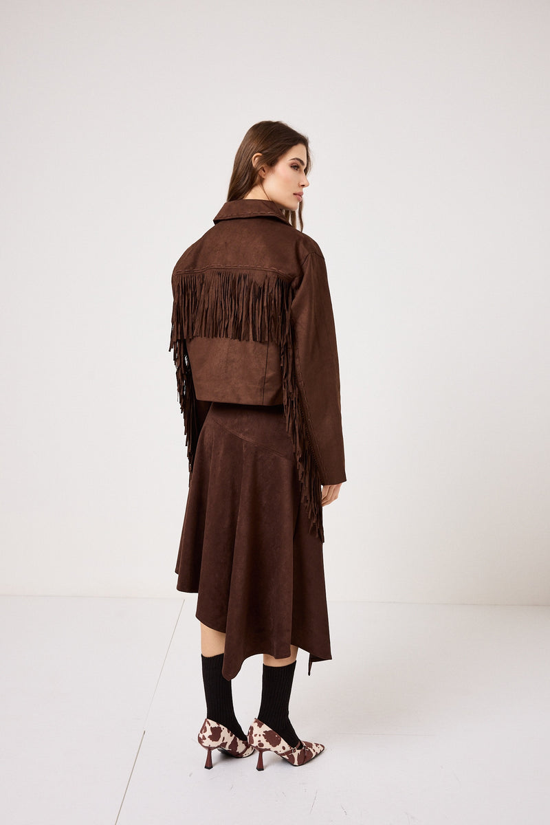 Gonna in ecosuede marrone FEDERICA BI